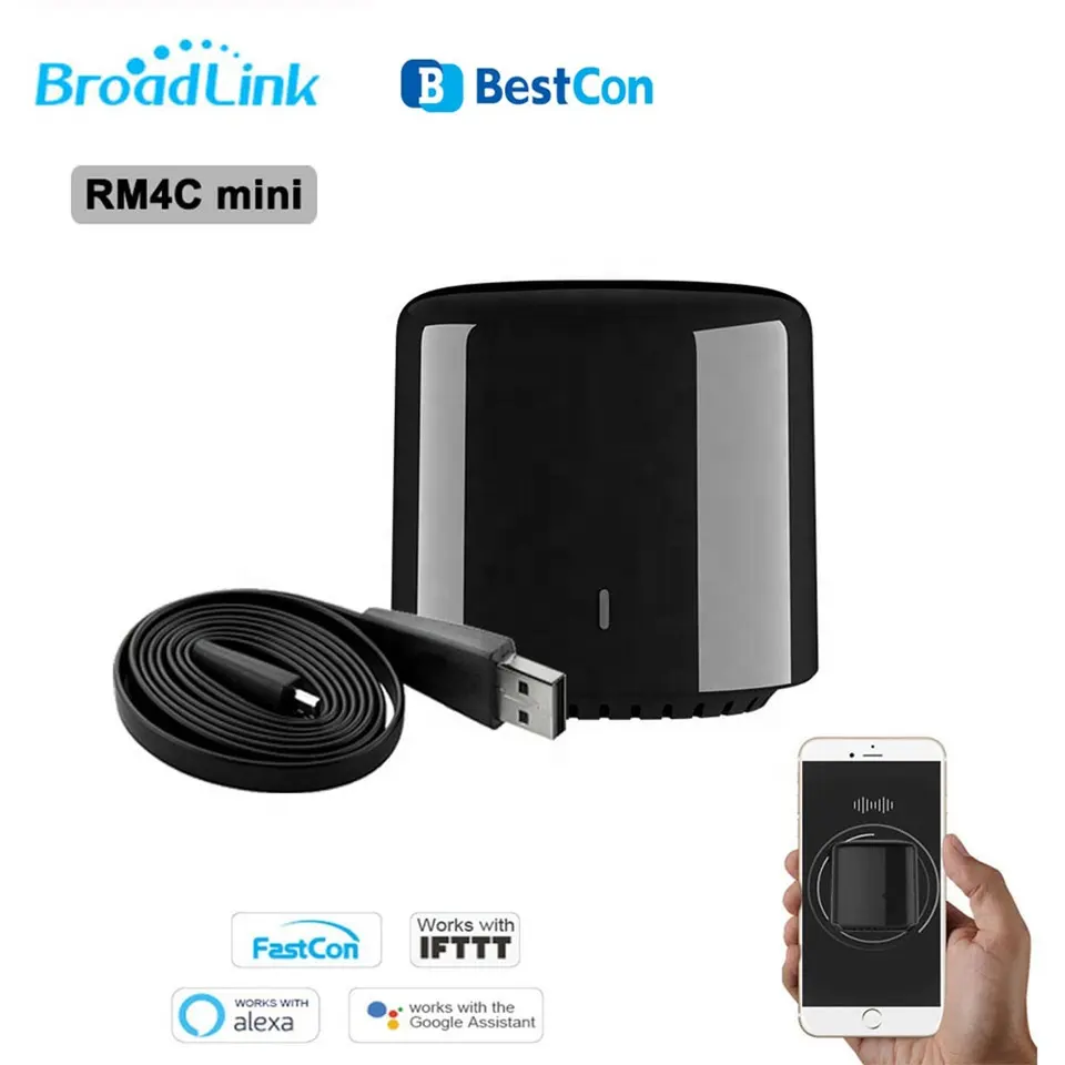 Controlador Broadlink Bestcon RM4C Mini Smart WiFi control remoto IR controlador automatización módulo interruptor Compatible con Alexa de Google