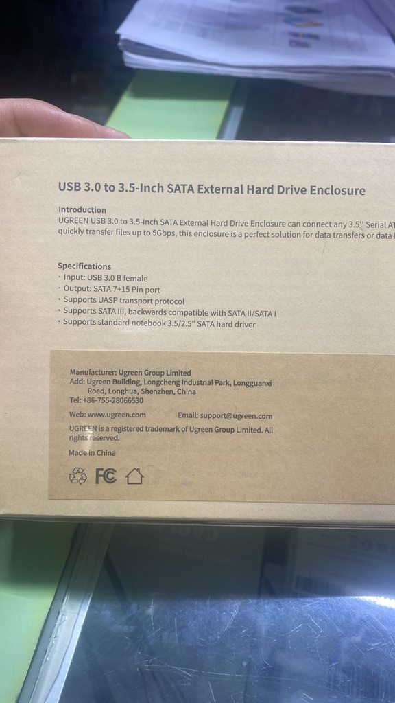 UGREEN USB 3.0 To 3.5 inch Sata External Hard Drive Enclosure